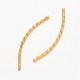 10 perles tubes laiton or 24kt courbées striés 34mm