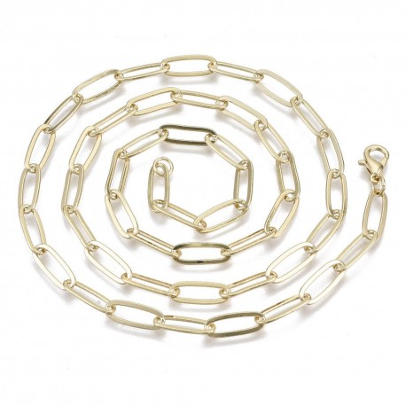 collier chaine trombone laiton 24kt 62cm
