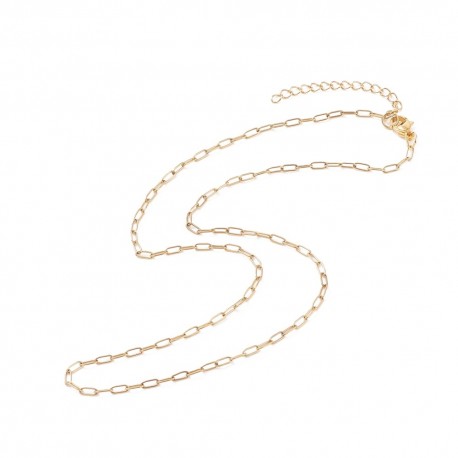 collier chaine trombone laiton 18kt 44cm
