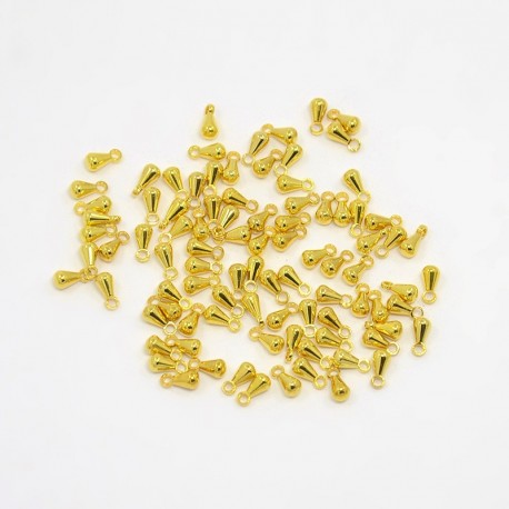 30 embouts de finition goutte laiton plaqué or 24kt  5.5mm