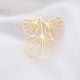 2 estampe laiton or 24kt feuilles gingko 35x30mm