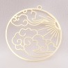 2 Estampes ronde 30mm laiton or 24kt  soleil et nuage