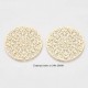 2 estampes connecteur  filigrane laiton rond  or 24kt  30mm
