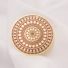 2 Estampes ronde émaillé rouge rosace 40mm