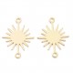 2 Estampes soleil connecteur laiton or 24kt 18x13mm
