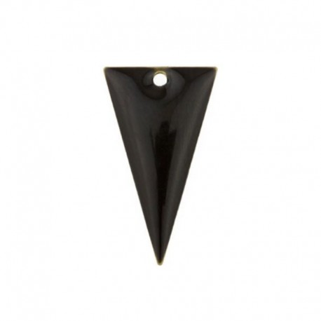 2  sequins émaille triangle inversé noir  laiton inversé reversible 22x12mm