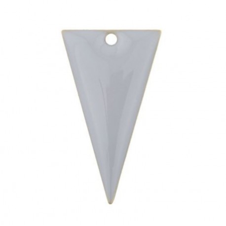 2  sequins émaille triangle inversé gris  laiton inversé reversible 22x12mm