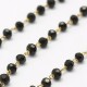 40CM chaine laiton perle facette noire 2.5mm