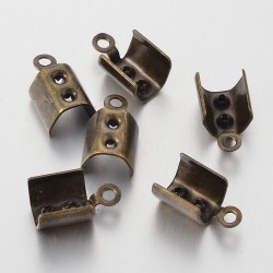 20 Embouts cordon laiton bronze 11x6.5mm