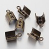 20 Embouts cordon laiton bronze 11x6.5mm