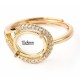 1 bague ajustable laiton plaqué or 24kt