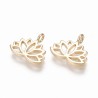2 breloques fleur de lotus laiton plaqué or 18kt