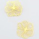 2 Estampes connecteur  laiton or 24kt fleur  gingko 25mm