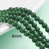 20 perles pierre jade vert bouteille  ronde 4mm