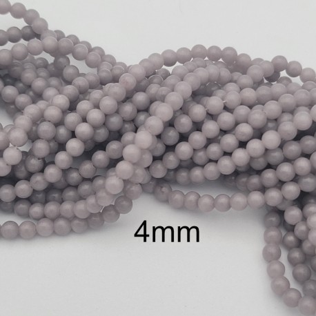 20 perles pierre jade gris clair   ronde 4mm