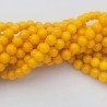 10 perles jade ronde jaune d'or 6mm