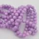 10 perles jade ronde mauve parme  6mm