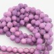 10 perles jade violet clair   givrée ronde 6mm