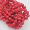 20 perles pierre jade naturelle ronde  rouge cerise  6mm