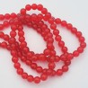 20 perles pierre jade naturelle ronde  rouge grenadine  6mm