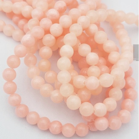 20 perles pierre jade naturelle ronde  rouge cerise  6mm