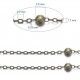 1 mètre  de chaine fantaisie maille +boule laiton couleur bronze 2mm