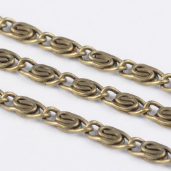 1 mètre  CHM003Ychaine fantaisie torsadée bonze 2,5x6,5mm