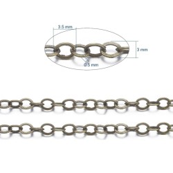 1 mètre CHC025Y : chaine laiton   bronze maillon ovale soudé 3,5x3mm
