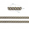 1 mètre  CH010Y de chaine laiton couleur bronze maille plate 1mm