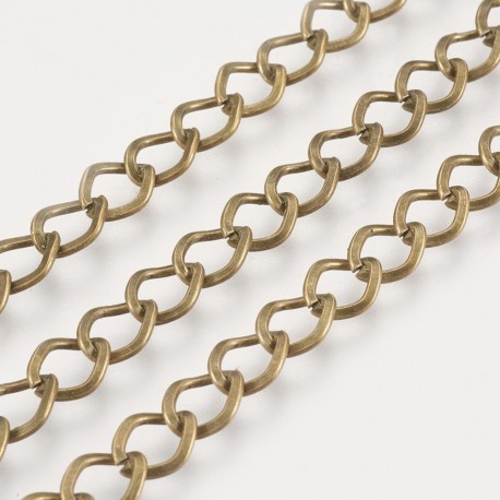 1 mètre chaîne  losange  bronze antique 8.5x6.8mm