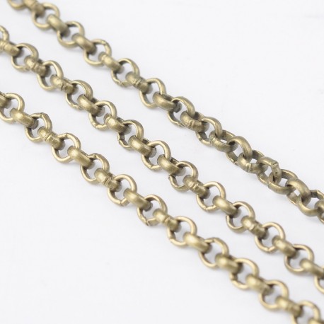 1 mètre  S067 chaine maillon rond couleur bronze  2.5mm