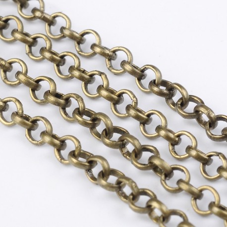 1 mètre  S068 chaine  alliage de couleur bronze  maillon rond 3mm