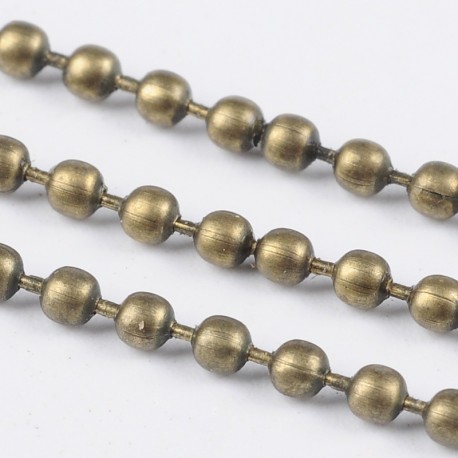 1 metreCH002Y chaine boule  couleur bronze 2mm