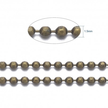 1 mètre CH013Y de chaine laiton boule facettée diamètre  1.5mm