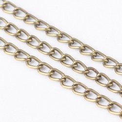 1 mètre CHS572  chaine bronze maillon plat 3x 2.2mm
