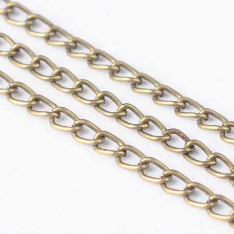 1 mètre CHS572  chaine bronze maillon plat 3x 2.2mm
