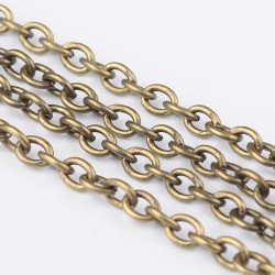 1 mètre S079 chaine maillon ovale bronze antique 3x2mm