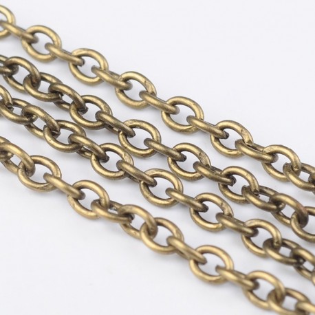 1 mètre S079 chaine maillon ovale bronze antique 3x2mm