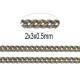 1 mètre  CHS002Y  chaine  bronze maille plate  2X3mm