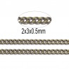 1 mètre  CHS002Y  chaine  bronze maille plate  2X3mm