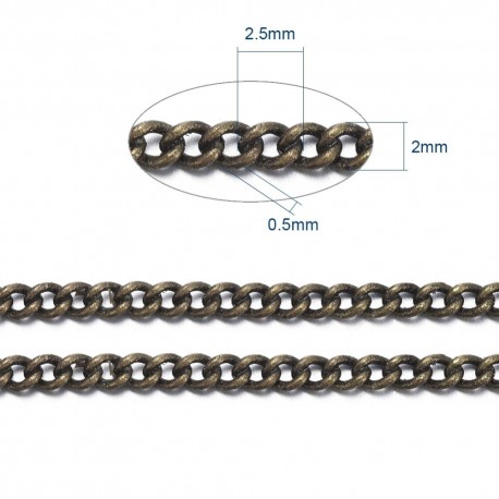 1 mètre  CHC-S095 chaine  laiton torsadeé 2.5x2mm