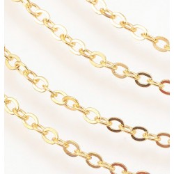 1mètre de chaine E002 laiton couleur or maille rond  2x1,8mm