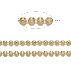 1mètre CH016Y de chaine bille  laiton couleur  doré 1,5mm