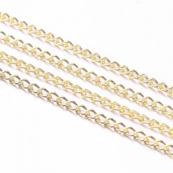 1 mètre  S110C de chaine torsion plat doré  or fin 3x2mm