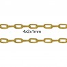 1 mètre de chaine SOUDÉE CH030Y laiton or ovale diamètre 4x2mm
