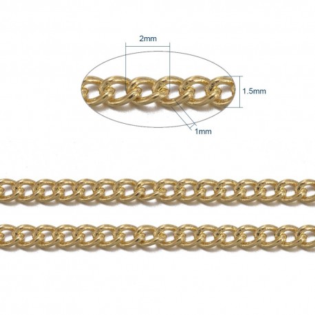 1 M chaine CH010Y gourmette LAITON  or 2x1.5mm