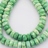 10 perles jade boulier 10x5mm vert /blanc/jaune