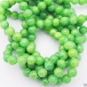 10 perles pierre jade vert pomme  rondes 8mm