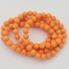 10 perles pierre jade orange melon 8mm rondes
