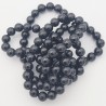 10 perles pierre jade noir  opaque  8mm rondes